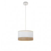 Distribuidor - Lâmpadas Diversas | Colgantes Moderno | COLGANTE OLGA 1XE27 BLANCO/BLANCO-MAD.CLARA REGX30X30 CM Ref: 190093001